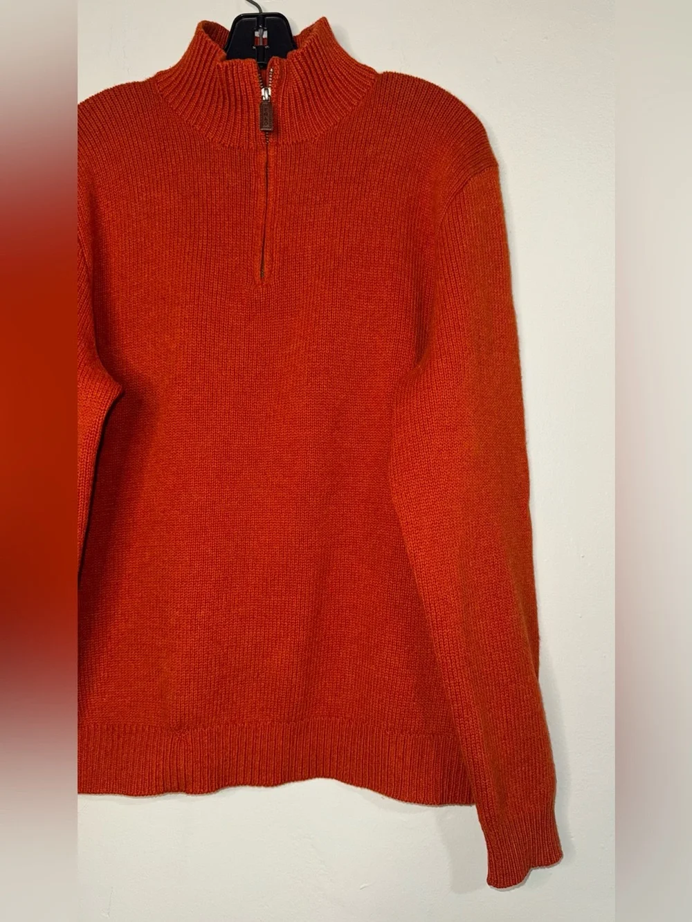 Polo by Ralph Lauren Orange Half-Zip Wool Sweater
